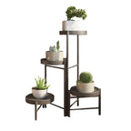 Metal Potted Plant Stand Foldable Multi-Tier Flower Shelf With Detachable Trays Display Rack For Corner Porch Garden Balcony