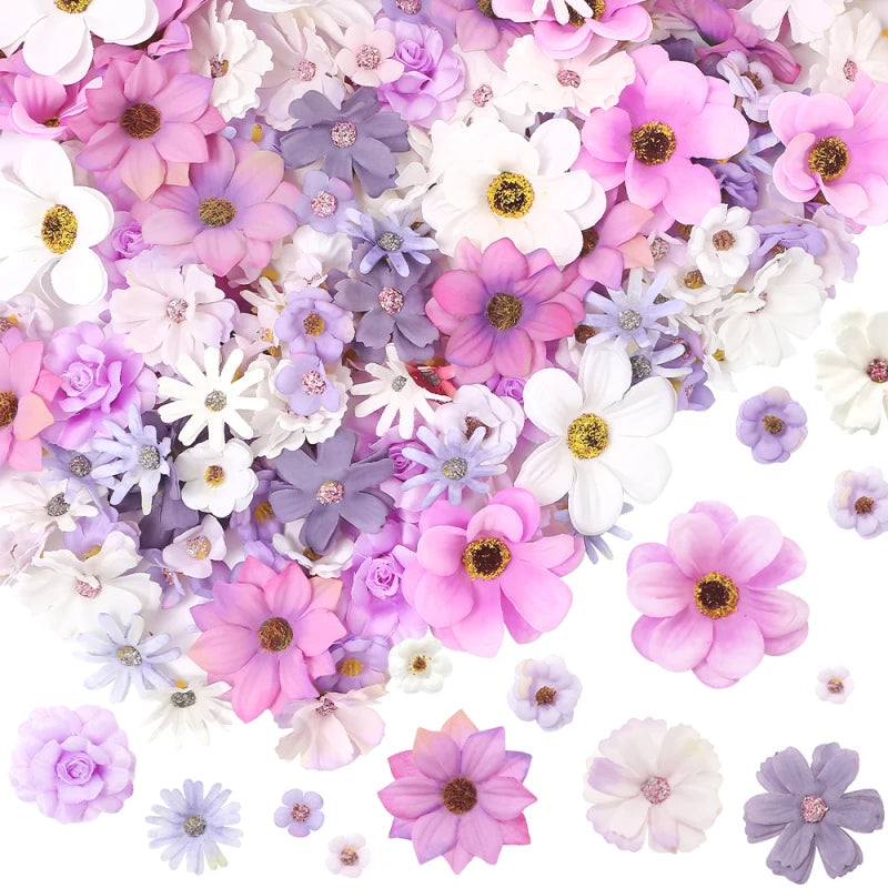 Purple Artificial Flowers Silk Fake Flowers for Home Decor Garden Wedding Decoration Bride Craft Gifts Wreath Bouquet Accessory