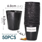 Black Plastic Seedling Pots Flower Plant Grow Container for Agriculture Vegetable Garden Nursery Transplant Growth Nutrition Bag