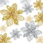 5/10Pcs 11cm Christmas Decoration Glitter Artifical Flowers Xmas Tree Wreath  Ornaments for Home New Year 2026 Decor Accessories