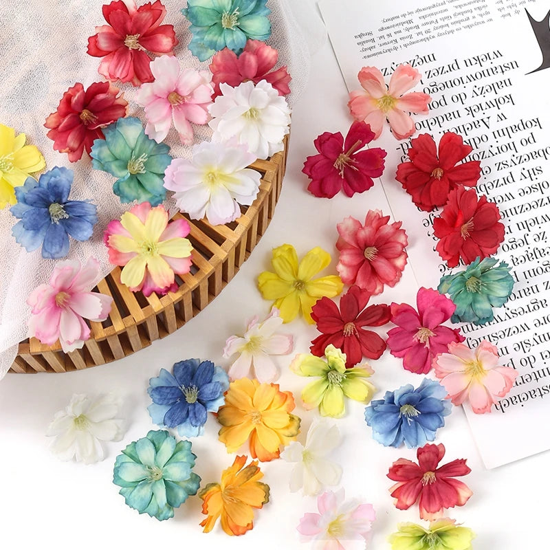 10/20/50Pcs Artificial Flowers Rose Head For Home Decor Fake Flower DIY Craft Wreath Accessories For Marriage Wedding Decoration