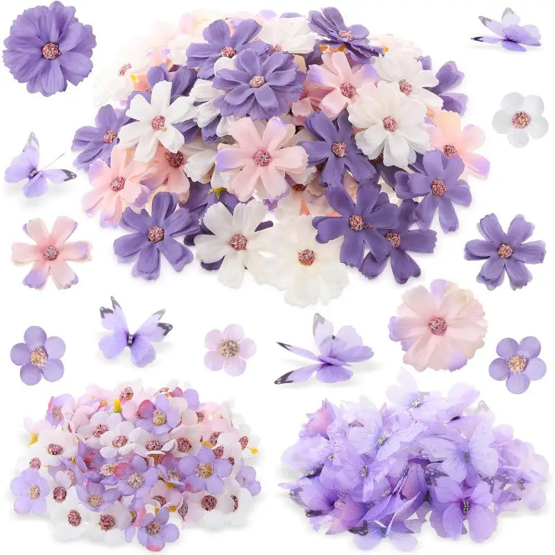 Purple Artificial Flowers Silk Fake Flowers for Home Decor Garden Wedding Decoration Bride Craft Gifts Wreath Bouquet Accessory