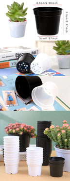 20 PCS Mini Seedling Pot Set Round Plastic Flowerpot Nursery with Drainage Holes Useful Garden Accessories Seedling Supplies ZYF