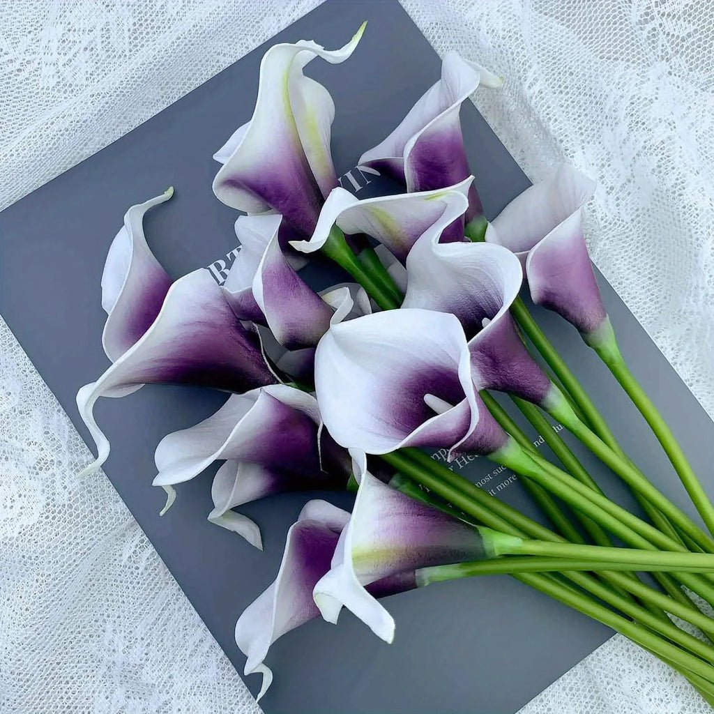 5PCS Artificial Flowers Calla Lily Faux PU Fake Flowers for Weddings Photography Props DIY Bridal Bouquets Home Room Party Decor