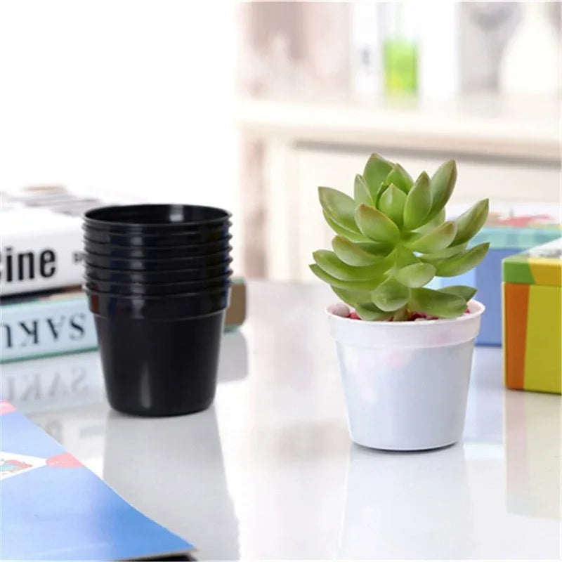 20 PCS Mini Seedling Pot Set Round Plastic Flowerpot Nursery with Drainage Holes Useful Garden Accessories Seedling Supplies ZYF