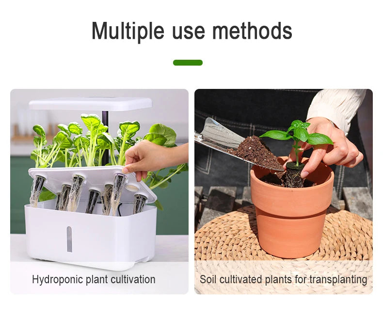 20 Hole Hydroponic Plant Seedling Pots with Intelligent Fill Light Seedling Tray for Fruit Vegetable Gardening Planting Supplies