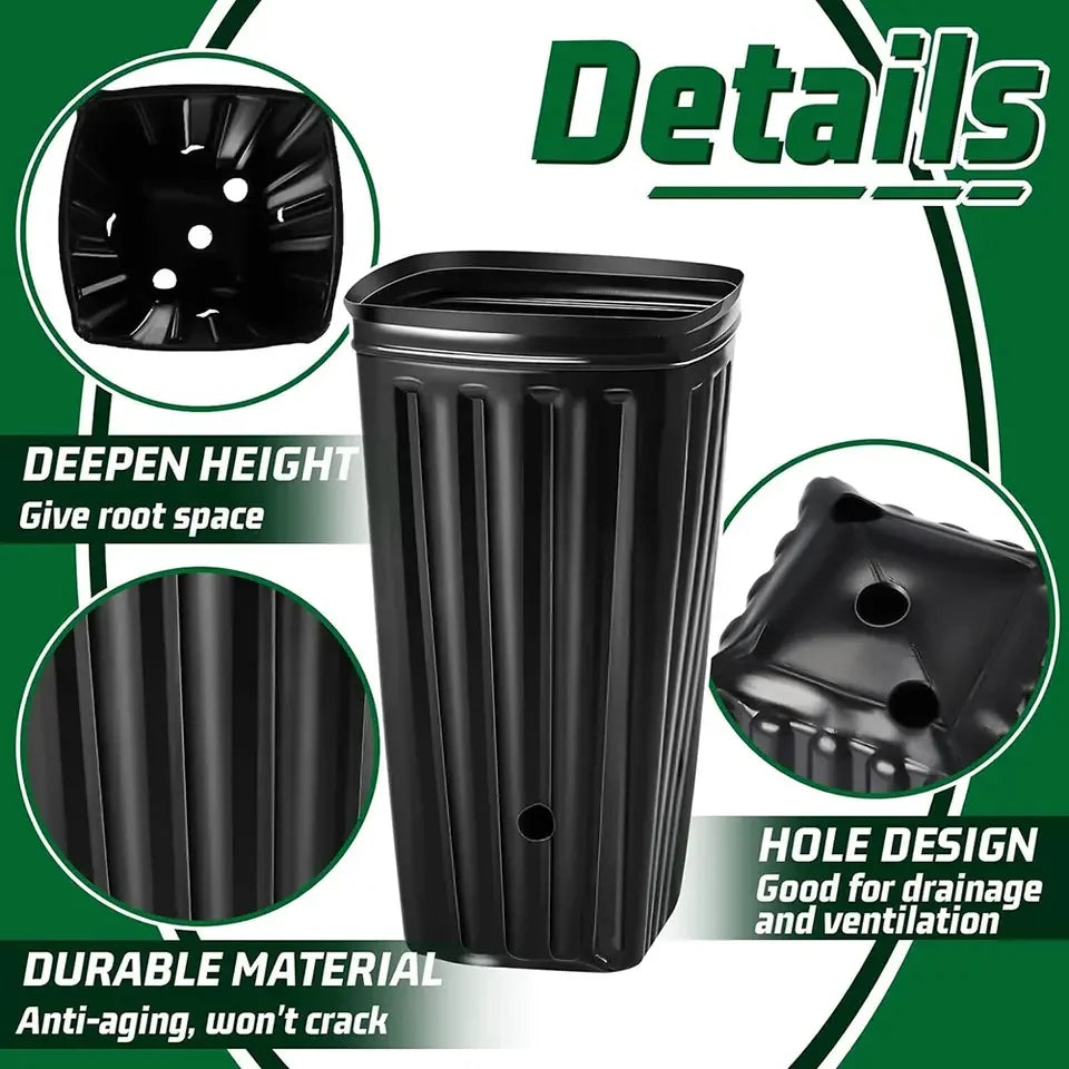Deep Plant Nursery Pots With Drainage Holes Flower Germination Nursery Pot Seedling-Container Pots For Garden Accessories