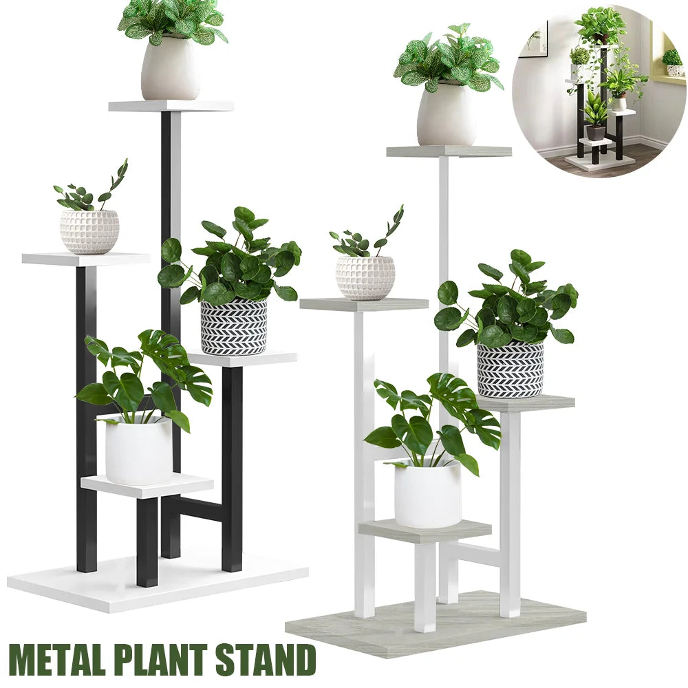 4 platform Iron Flower Stand, 4 Layers Stand Storage Shelf, Iron Art Minimalist Assembled Flower Rack, Size 84*35*24cm