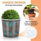 New 5PCS Round Seed Starter Tray Transparent Planter Nursery Pots With Drainage Hole For Orchid Plants Flowers Garden Tools