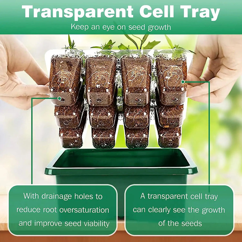 Timing Dimming Seedling Pots with Lights 12 Holes Thickened High Cover with Lights Seedling Pots Seedling Box Fill Light