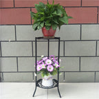 Retro 2-layer metal plant pot rack potted plant display stand balcony garden plant rack