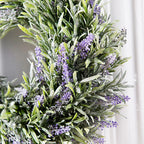 Artificial Lavender Hanging Wreath Flower Lush Topiary, Purple