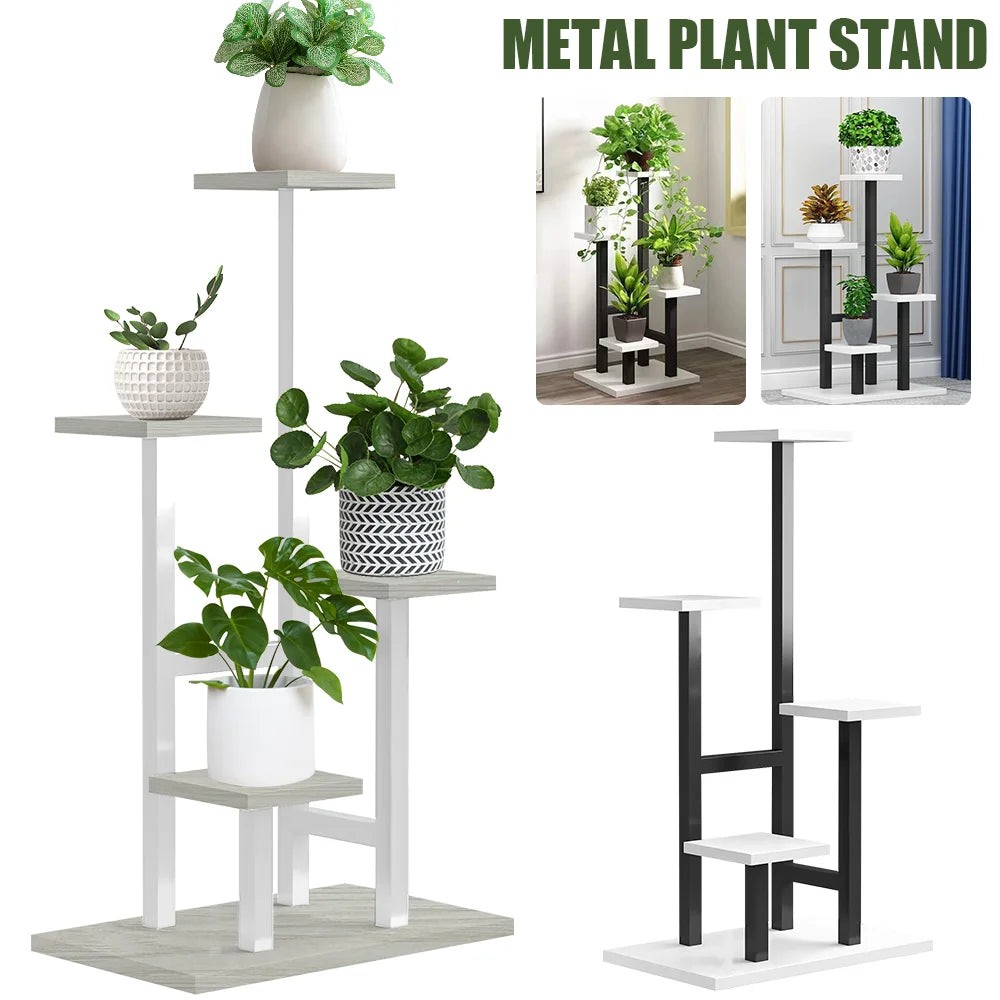 4 platform Iron Flower Stand, 4 Layers Stand Storage Shelf, Iron Art Minimalist Assembled Flower Rack, Size 84*35*24cm