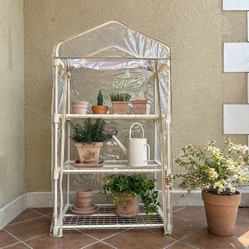 Outdoor Balcony Greenhouse For Succulents Plants With Rainproof And Frost Protection Features Roof Garden Yard Plant Shelf