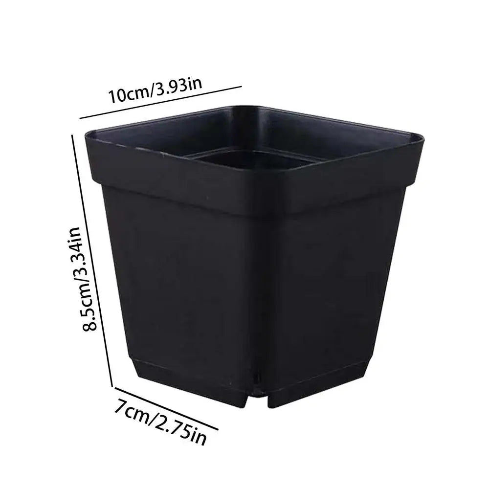 50Pcs Seedling Pots Square Plant Seeding- Planting Cup Plastic Deep Nursery Tree Pot Flower Plant Container Pot Garden Grow