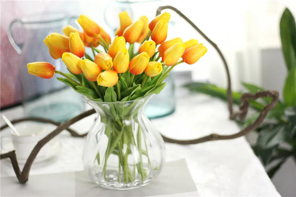 5/10/20Pcs Artificial Tulips Flowers Real Touch Latex Fake Flower Bouquet Wedding Party Home Decor DIY Bridal Bouquet