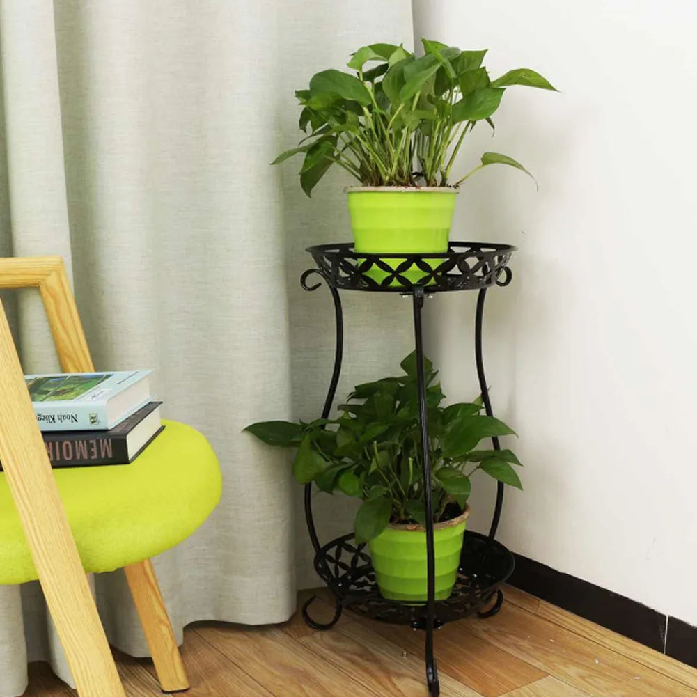 【Lifeideas】2 Tier Tall Vintage Metal Plant Stand