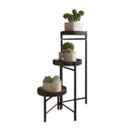 Metal Potted Plant Stand Foldable Multi-Tier Flower Shelf With Detachable Trays Display Rack For Corner Porch Garden Balcony