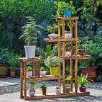 【Lifeideas】Rustic Large Multi-Tiered Wooden Plant Stand