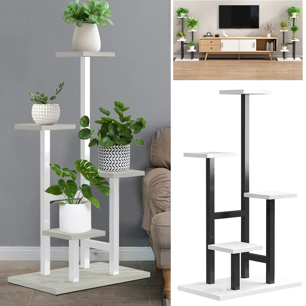 4 platform Iron Flower Stand, 4 Layers Stand Storage Shelf, Iron Art Minimalist Assembled Flower Rack, Size 84*35*24cm