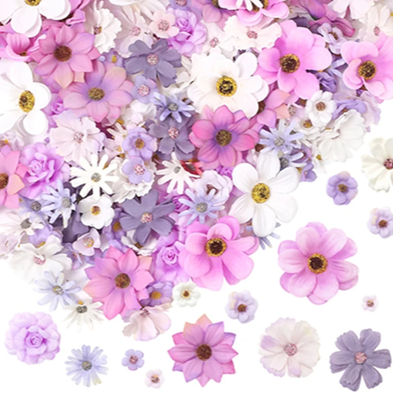 Purple Artificial Flowers Silk Fake Flowers for Home Decor Garden Wedding Decoration Bride Craft Gifts Wreath Bouquet Accessory