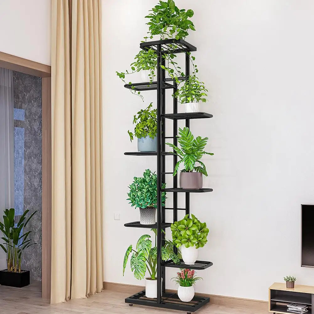 Multi Tiers Metal Plant Stand, Indoor Outdoor Plant Pot Holders Tiered Plant Shelf Flower Display Rack For Corner Balcony Patio