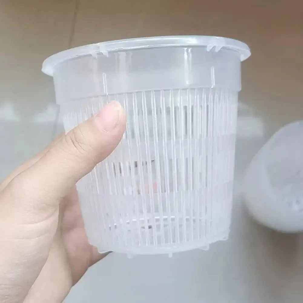 11/14/16/19cm Mesh Pot Root Control Transparent Flowerpot Breathable Plastic Growth Garden Flower Pot Container B9G7