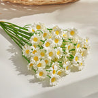 60heads Artificial Daisy Flowers Small Daisy Fake Flower Bouquet for Valentines Wedding Party Table Decoration DIY Home Decor