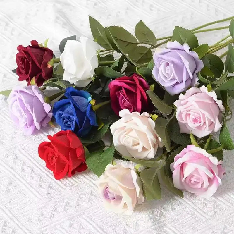 1/5/10/20pcs Roses Artificial Flowers Rose Flower Branch Artificial Red Roses Realistic Fake Rose for Wedding Home Decor
