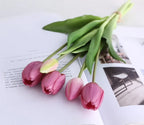 1/3/5PCS Tulips Artificial Flowers Real Touch Flowers Tulip Bouquet Decor Fake Tulips Flower for Home Wedding Decorations