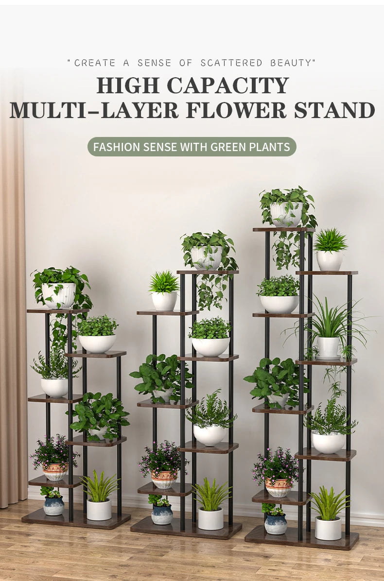 Plant Stand Stand For Flowers Wooden Shelf 5/6/8Layers Display Stand Storage Shelf Pot Rack Organizer Home Garden Decoration