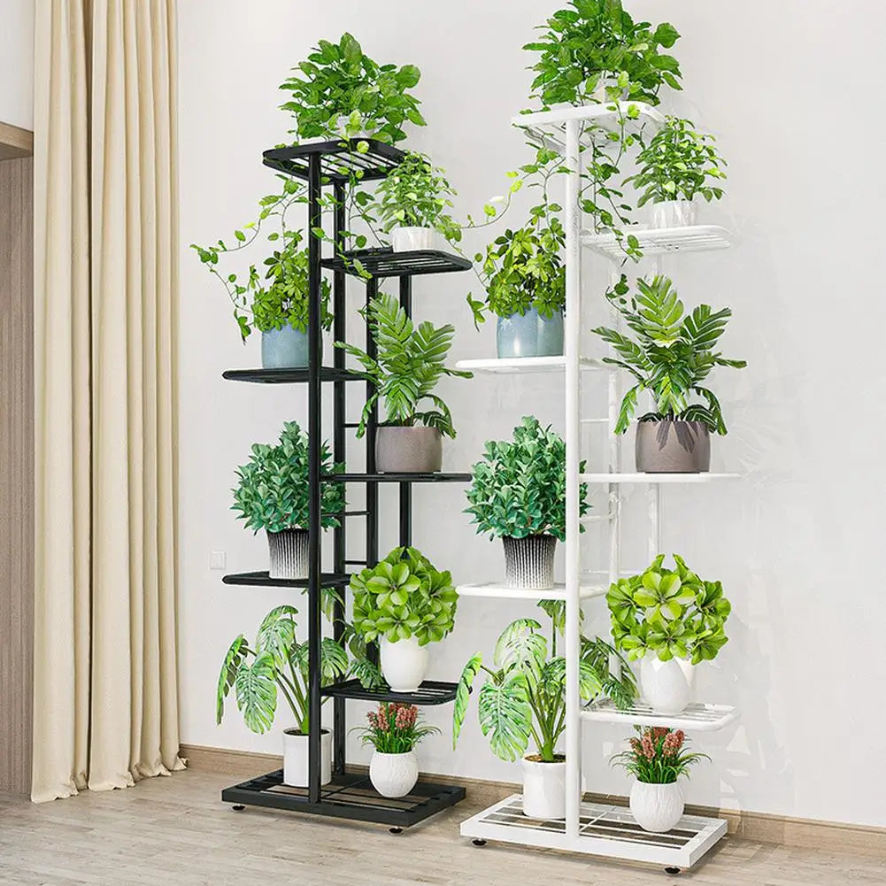 Multi Tiers Metal Plant Stand, Indoor Outdoor Plant Pot Holders Tiered Plant Shelf Flower Display Rack For Corner Balcony Patio