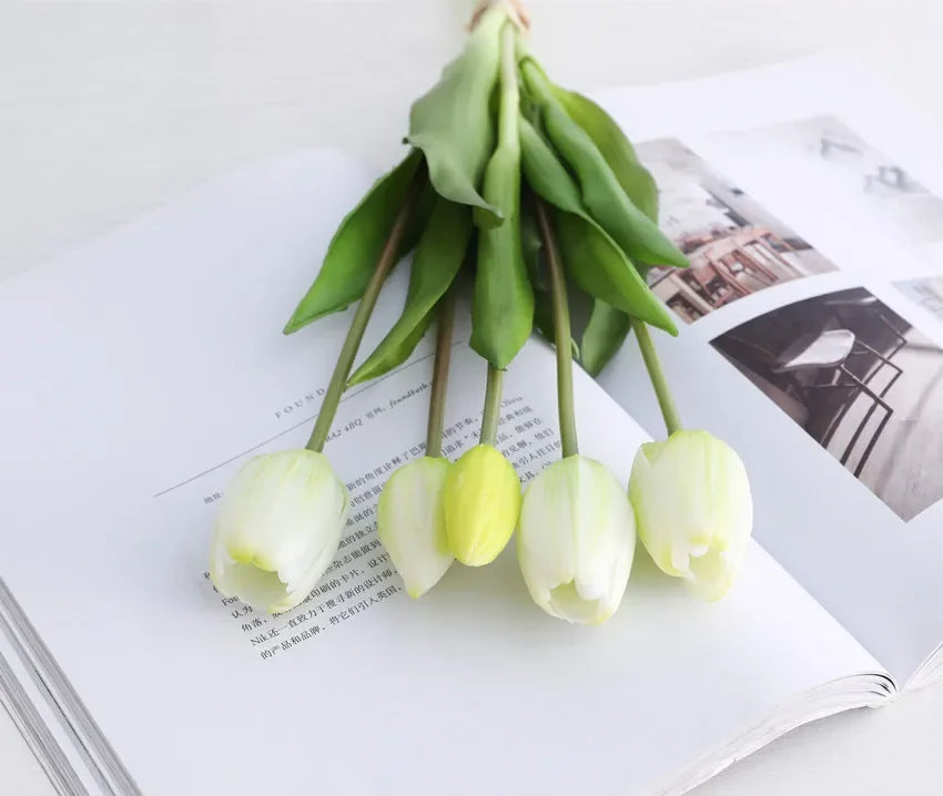 1/3/5PCS Tulips Artificial Flowers Real Touch Flowers Tulip Bouquet Decor Fake Tulips Flower for Home Wedding Decorations