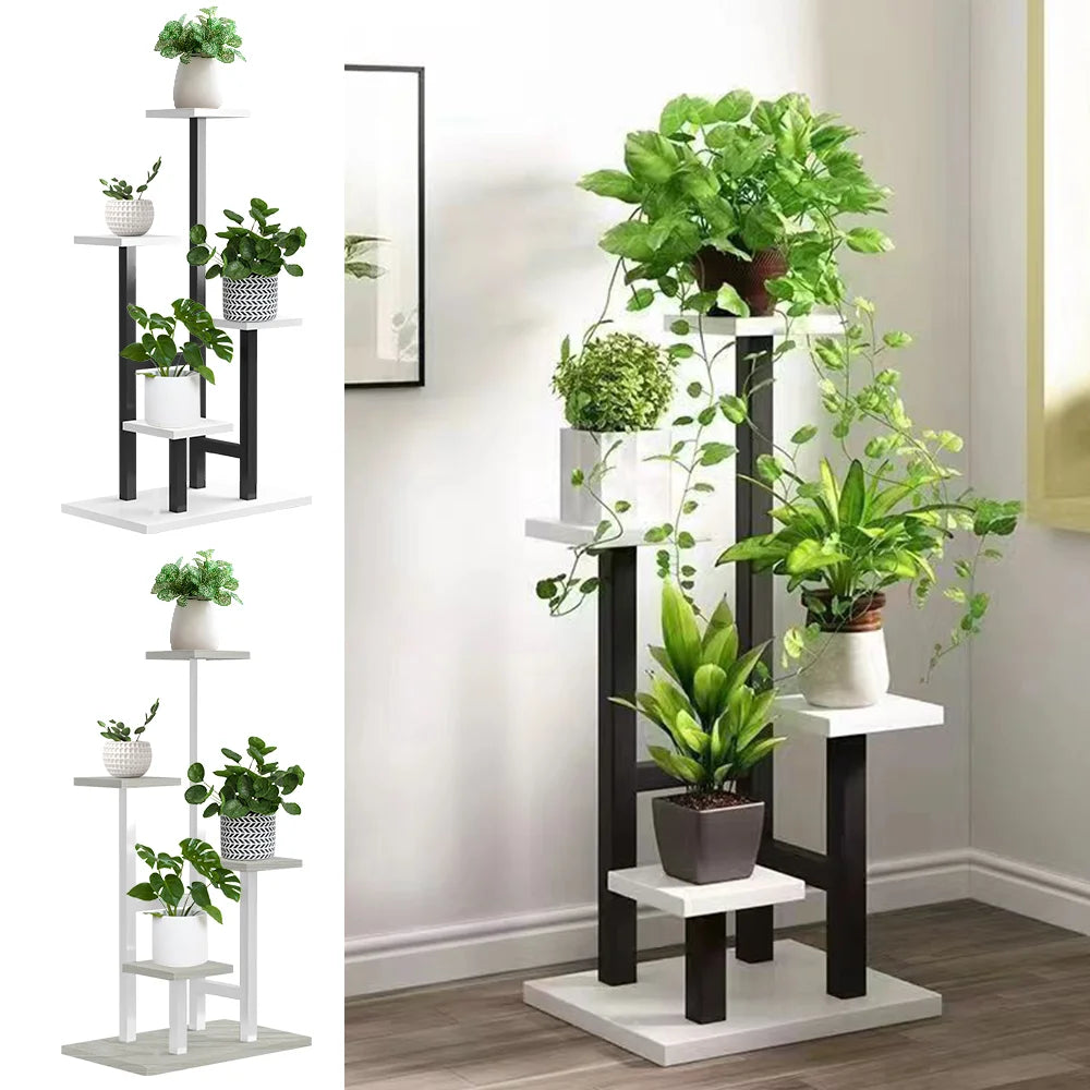 4 platform Iron Flower Stand, 4 Layers Stand Storage Shelf, Iron Art Minimalist Assembled Flower Rack, Size 84*35*24cm