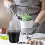 Plant Nursery Pots Humidity Dome Transparent Plastic Pot Planting Containers Cups Planter Small Seed Starting Trays Seedling