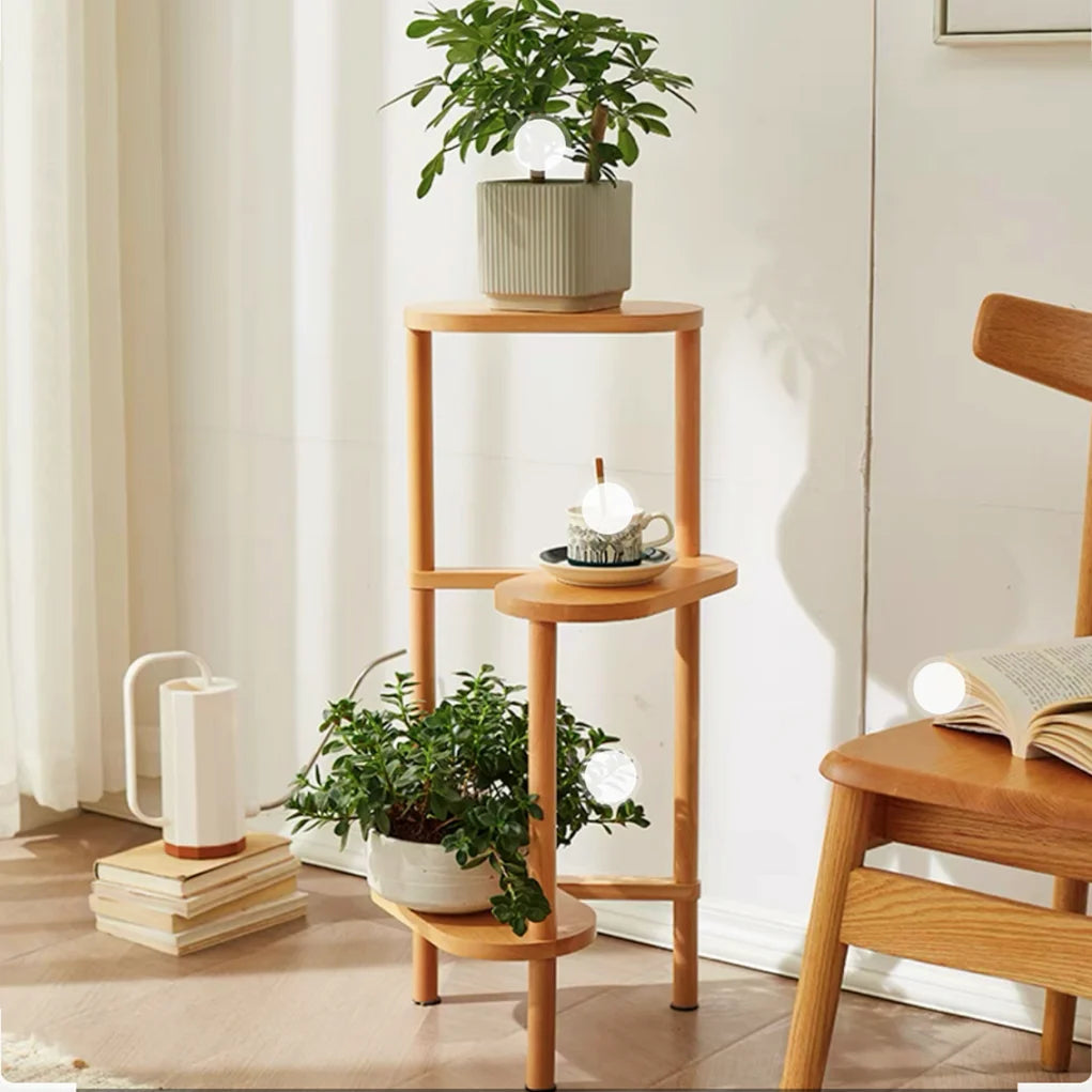 3 Tier Plant Stand Corner Bamboo Plant Shelf Rack Pot Stand Holder Indoor Plant Ladder Shelf Flower Display Rack