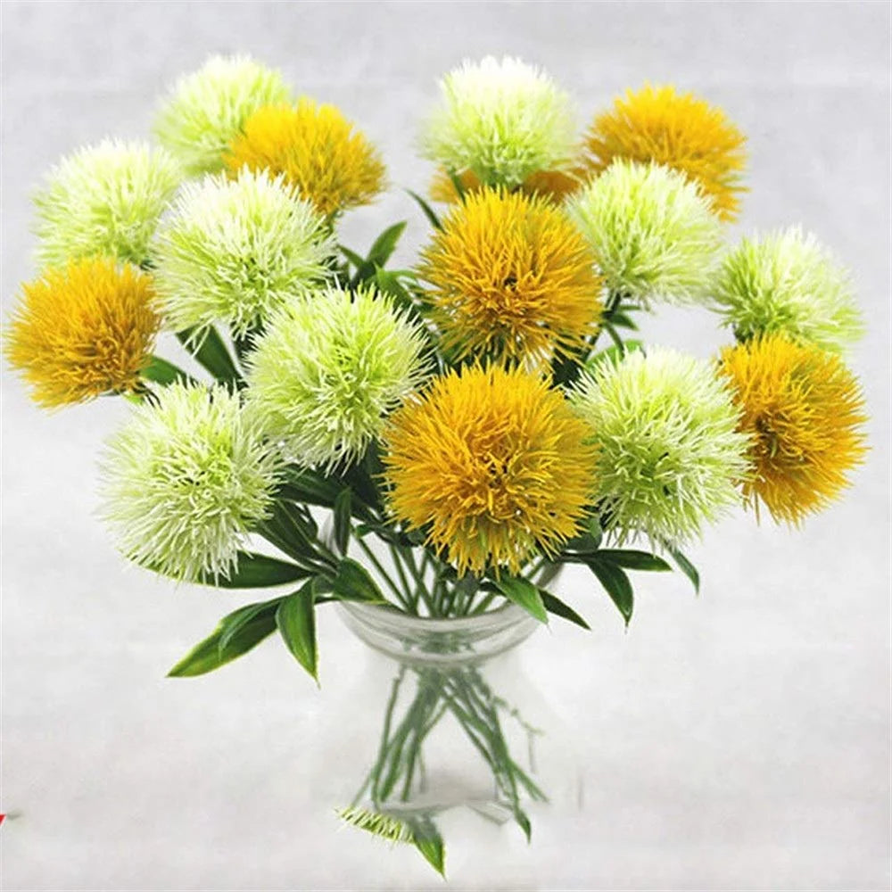 10PCS Mixed Artificial Dandelion Flowers Plastic Fake Flower Bouquet for Wedding Table Arrangement DIY Home Party Decoration