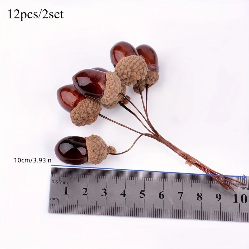 Pine Cones Artificial Flower Bouquets Autumn Decoration Realistic Pine Nut Berry Home Decor Perfect for Wedding Christmas Decor