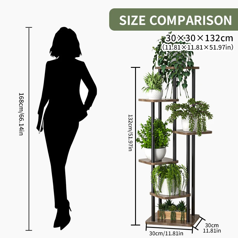 Plant Stand and Flower Stand Storage Shelf 4/5/6 Tier Flower Shelf Planter Rack Storage Organizer Display Indoor Garden Balcony