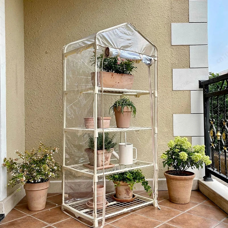 Outdoor Balcony Greenhouse For Succulents Plants With Rainproof And Frost Protection Features Roof Garden Yard Plant Shelf