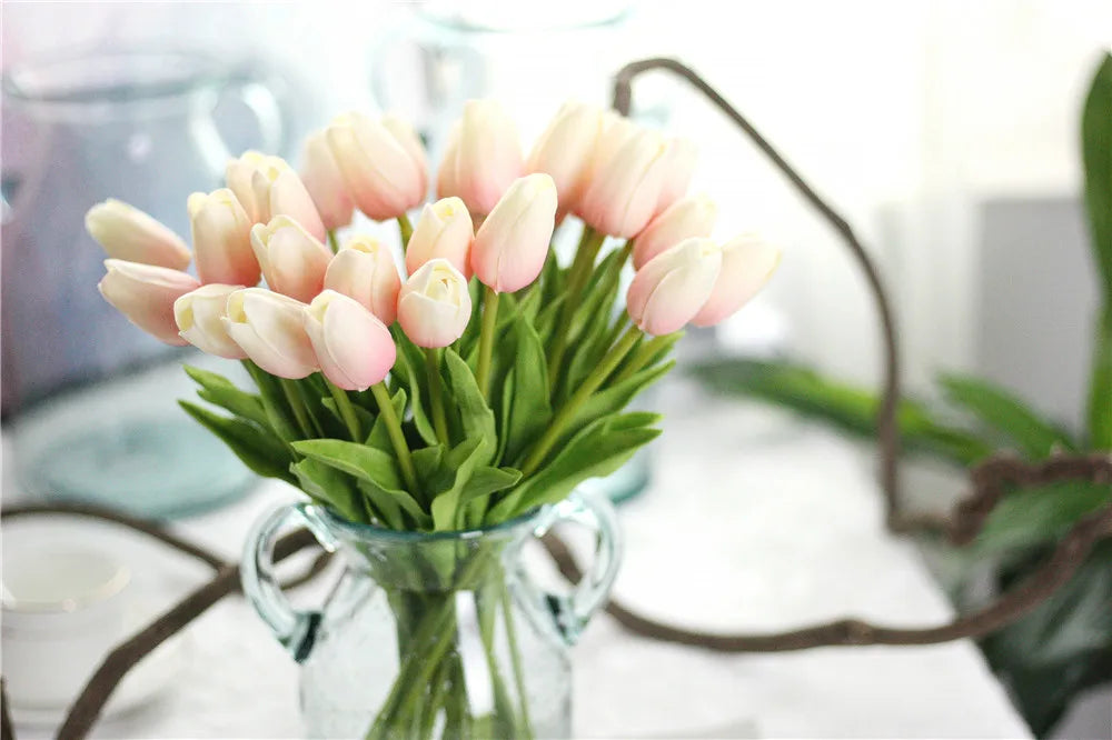 5/10/20Pcs Artificial Tulips Flowers Real Touch Latex Fake Flower Bouquet Wedding Party Home Decor DIY Bridal Bouquet