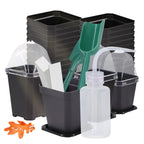 Sturdy Black Planter Pots with Tray Transparent Humidity Dome Cover Garden Greenhouse Seed Starter Germination Kit Flower Plante