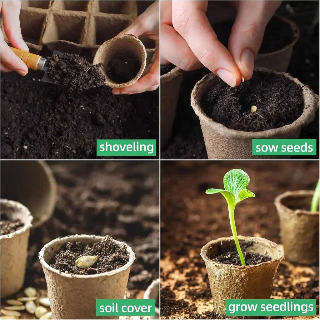 2025 Biodegradable Transplanter Pulp Paper Flower Plant Peat Pots Transplant Seedlings Pots Seed Germination Tray