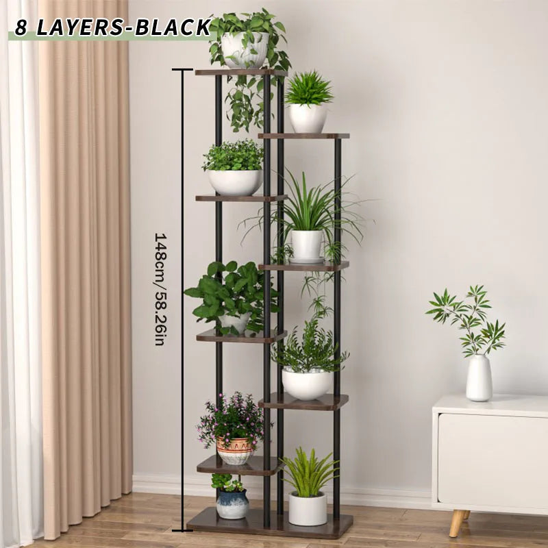 Plant Stand Stand For Flowers Wooden Shelf 5/6/8Layers Display Stand Storage Shelf Pot Rack Organizer Home Garden Decoration