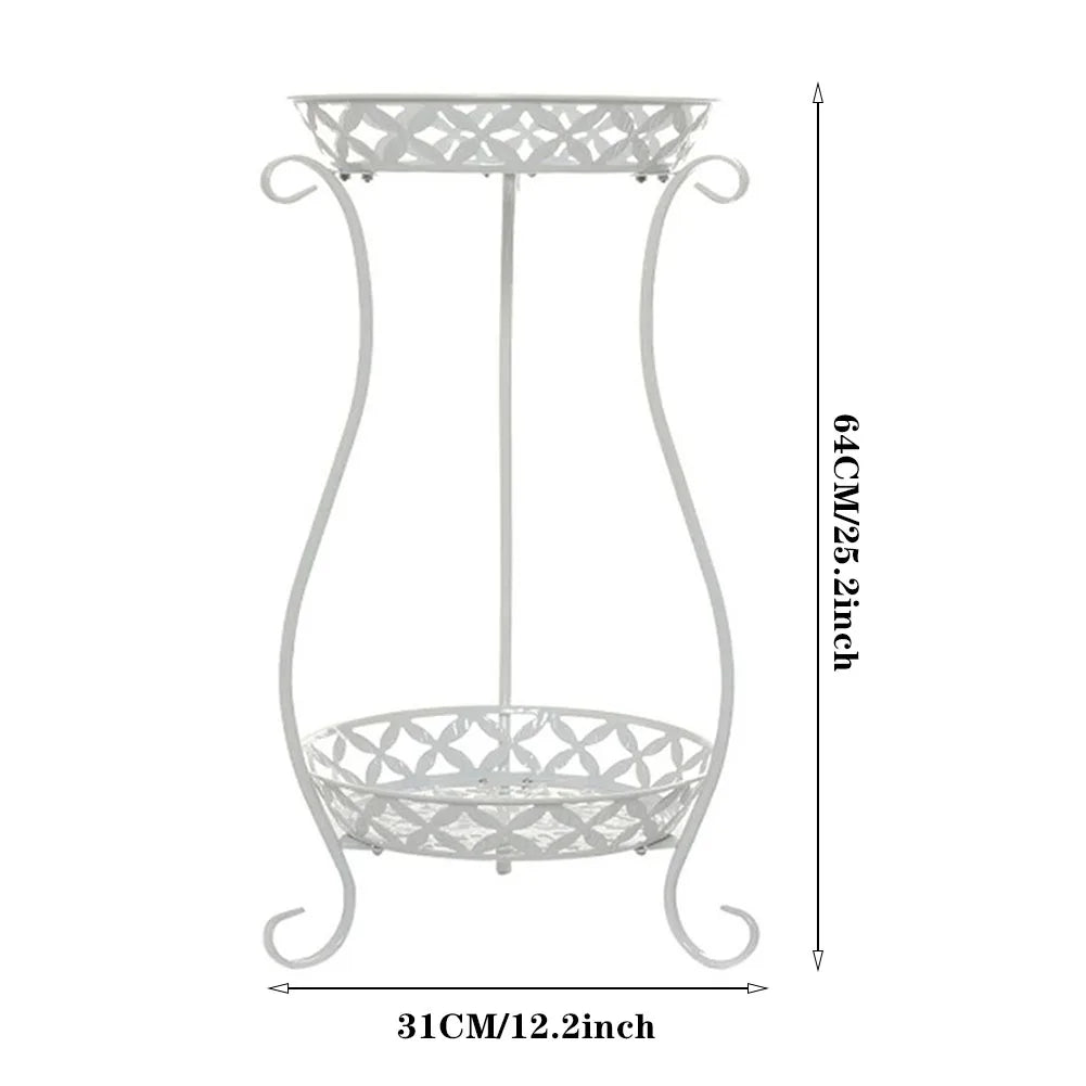 【Lifeideas】2 Tier Tall Vintage Metal Plant Stand