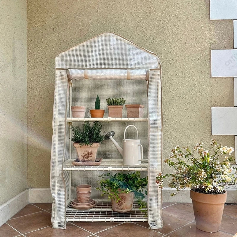 Outdoor Balcony Greenhouse For Succulents Plants With Rainproof And Frost Protection Features Roof Garden Yard Plant Shelf