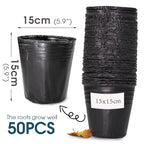 Black Plastic Seedling Pots Flower Plant Grow Container for Agriculture Vegetable Garden Nursery Transplant Growth Nutrition Bag