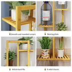 Wooden multi-layer flower pot rack, potted plant display rack, multi-functional storage rack