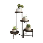 Metal Potted Plant Stand Foldable Multi-Tier Flower Shelf With Detachable Trays Display Rack For Corner Porch Garden Balcony