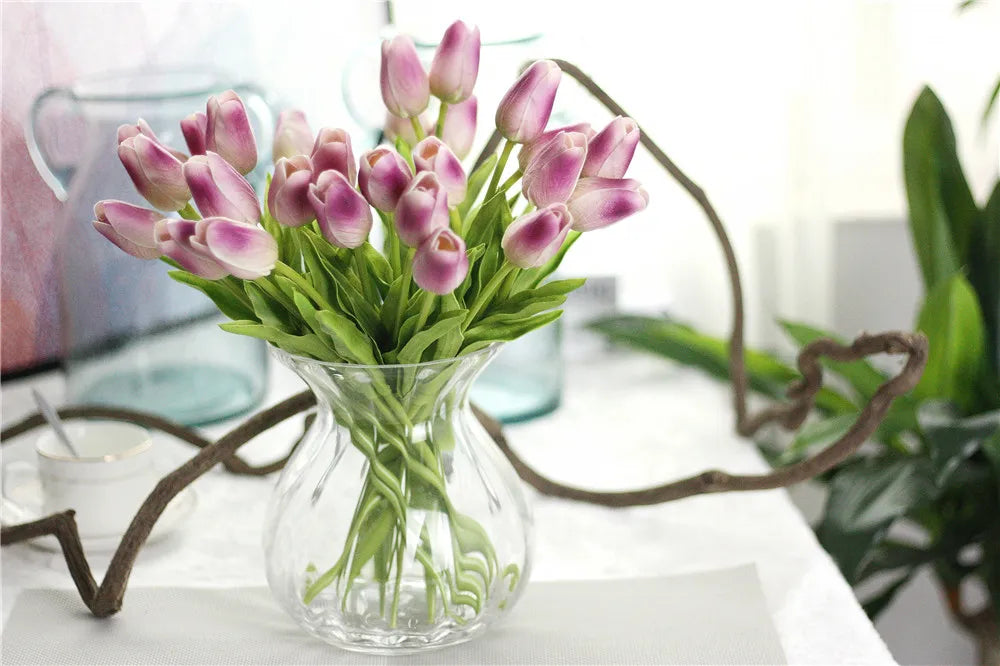 5/10/20Pcs Artificial Tulips Flowers Real Touch Latex Fake Flower Bouquet Wedding Party Home Decor DIY Bridal Bouquet